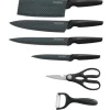 Messenset Non Stick 6 delig zwart