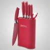 Messenset rood RVS op standaard