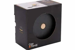 Onderzetter leisteen rond set van 6 op houder