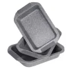 Ovenschalen marmeren coating set van 3 zwart grijs