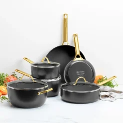 Pannenset 10 delig Greenpan Padova Blush Black Gold