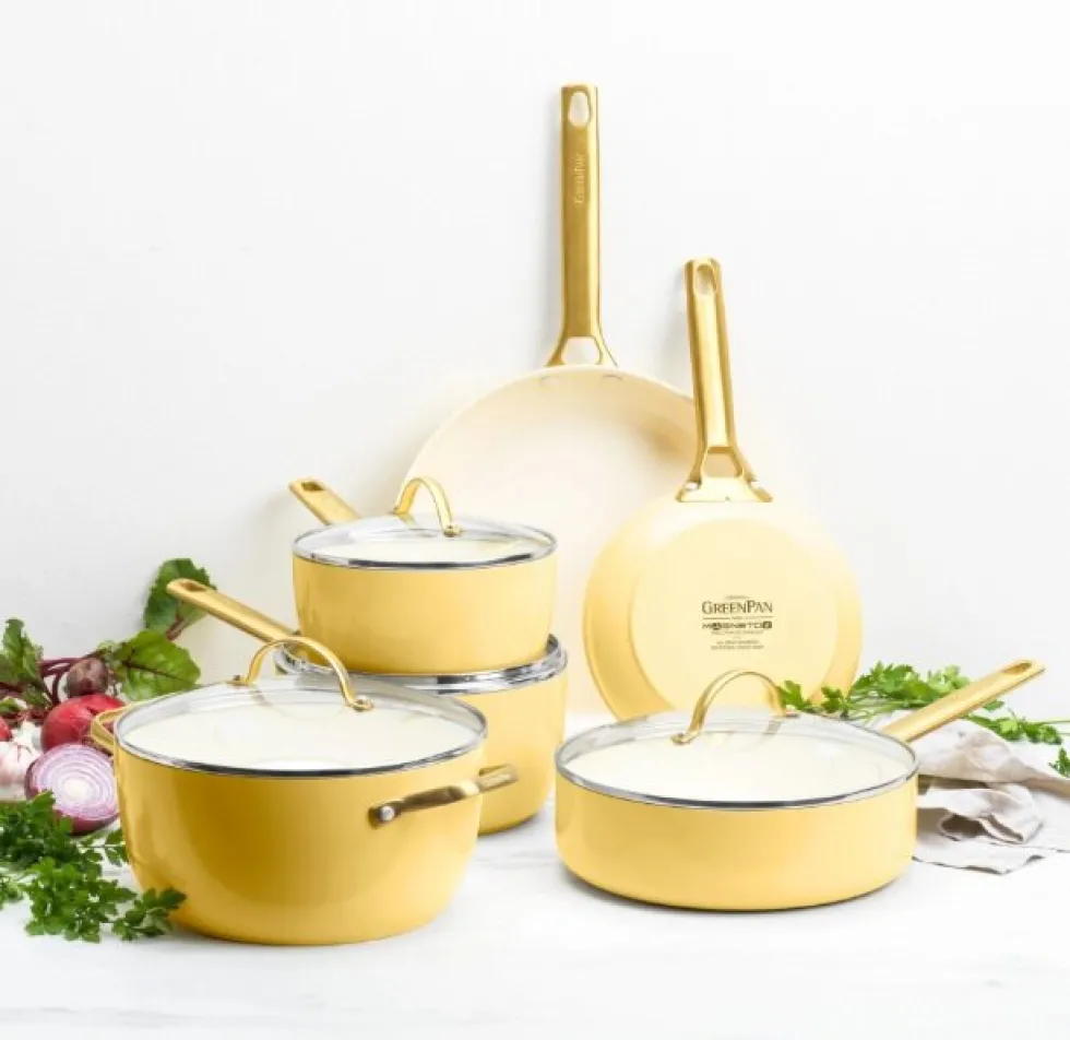 Pannenset 10 delig Greenpan Padova Blush Yellow Gold