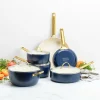 Pannenset 10 delig Greenpan Padova Oxford Blue Gold