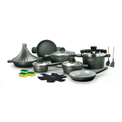 Pannenset keramische coating 20-delig Olive Green