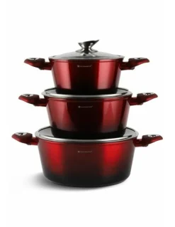 Pannenset Luxe 6-Delig Rood-Zwart-Metallic Edënbërg Red Line