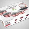 Pannenset marmeren coating 10-delig bordeaux