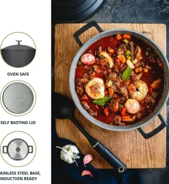 Pannenset marmeren coating 14-delig zwart Creuset Royalty Line