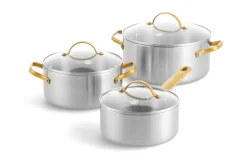 Pannenset RVS 8-delig Greenpan Padova 3-Ply uncoated