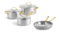 Pannenset RVS 8-delig Greenpan Padova 3-Ply uncoated