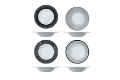 Pastabord zwart wit Geo Black 27,5cm