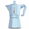 Percolator Moka Express Bialetti lichtblauw 6-kops