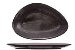 Plat bord driehoekig 33cm Black Granite