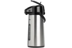 Pomp thermosfles 2,2 liter Inox met venster