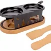 Raclette ovaal 2 personen met spatels Aspen