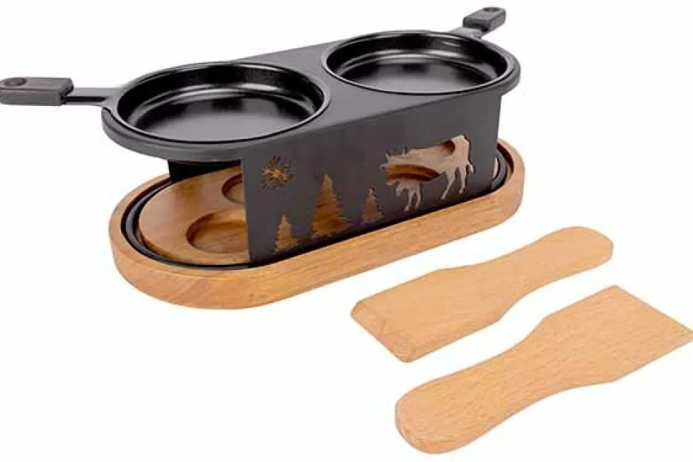 Raclette ovaal 2 personen met spatels Aspen