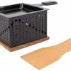 Raclette vierkant gaatjes met spatel Aspen