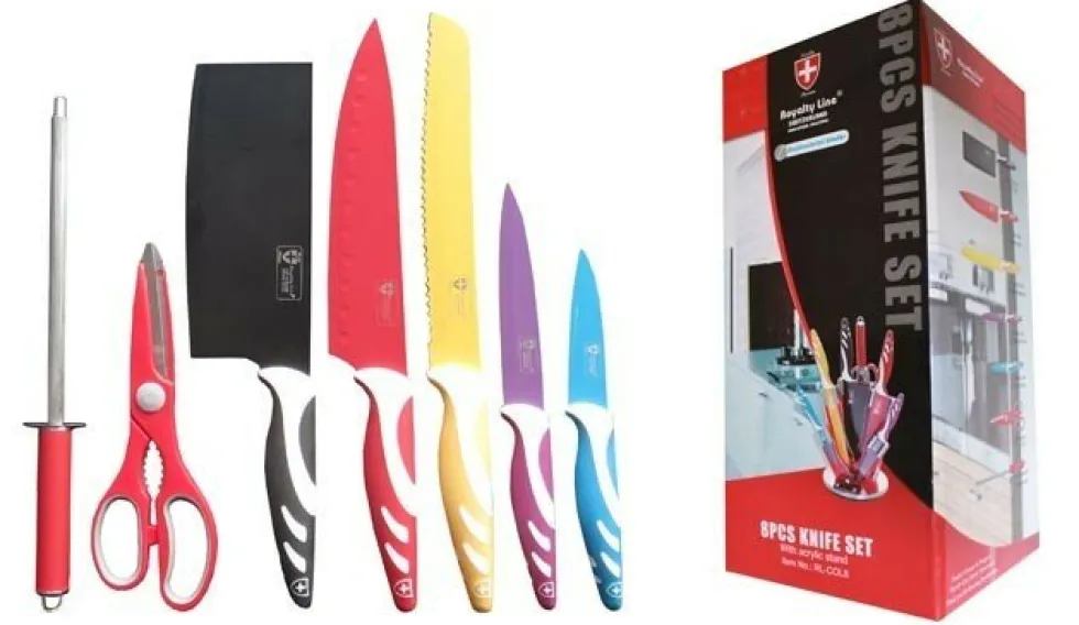 RVS messenset 8-delig met standaard colour
