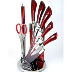 RVS messenset 8-delig met standaard rood