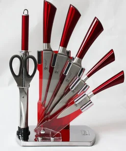 RVS messenset 8-delig met standaard rood