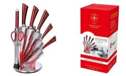 RVS messenset 8-delig met standaard rood