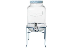 Sap dispenser op voet met kraantje 4,5 liter blauw