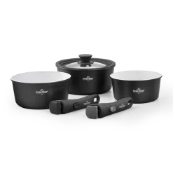 Sauspannen set 16-18-20cm keramische coating zwart