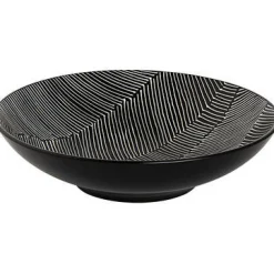Schaal zwart-wit 19 cm Leaf
