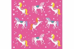 Servetten roze 33cm Unicorn set van 20 PAW