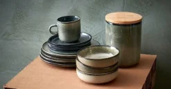 Serviesset 16-delig Meridian grijs groen blauw