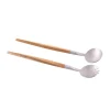 Slabestek 28.5cm 2-delig Acaciahout/RVS