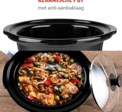 Slowcooker 3,5 liter RVS keramische binnenpan Royalty Line