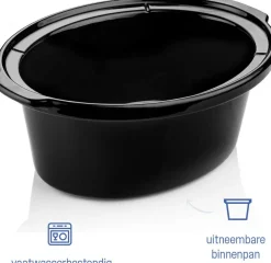 Slowcooker 3,5 liter RVS keramische binnenpan Royalty Line