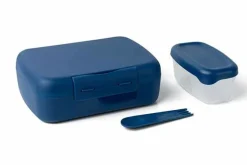 Snackbox met vork blauw 21 cm Amuse
