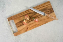 Snijplank Acacia gouden handvat 35 cm x 15 cm