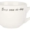 Soepkom wit met tekst 50cl