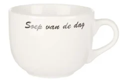 Soepkom wit met tekst 50cl