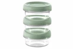 Stapelbaar vershoudbakje 3 stuks rond 80 ml Smart to go eco Curver