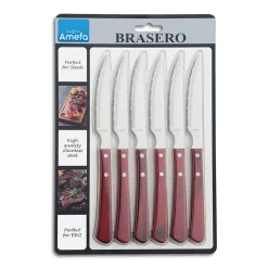 Steakmessen set 6 delig Brasero Amefa