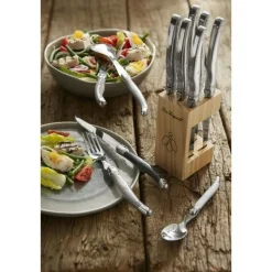 Steakmessen set in blok Lou Laguiole antraciet
