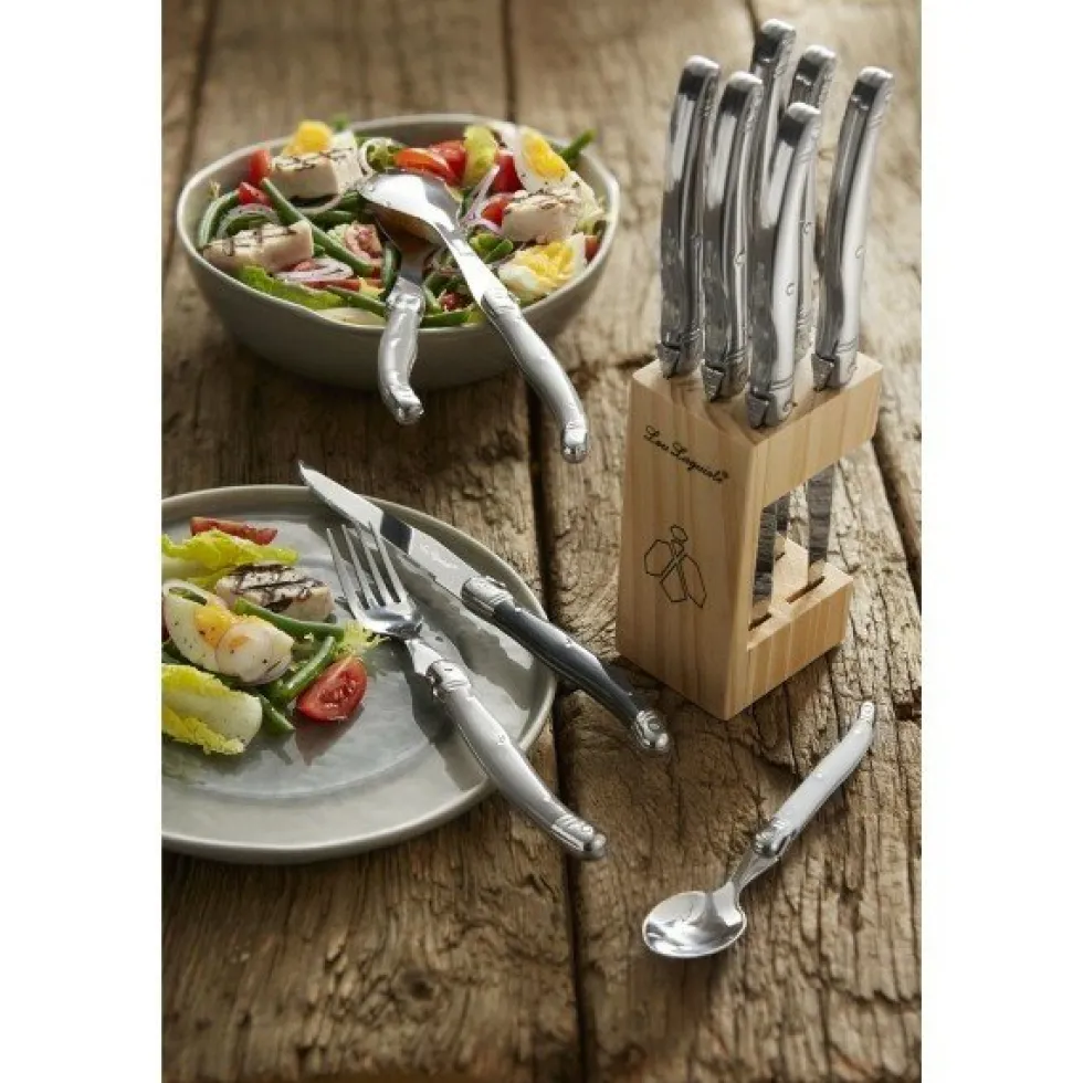 Steakmessen set in blok Lou Laguiole antraciet