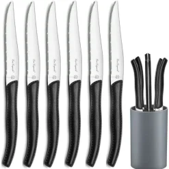 Steakmessen set zwart Sky in rond blok Lou Laguiole