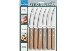 Steak- pizza messen set 6 delig 7000 Amefa wood
