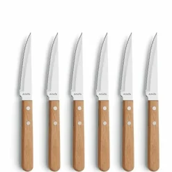 Steak- pizza messen set 6 delig 7000 Amefa wood