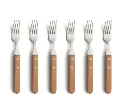 Steak- pizza vorken set 6 delig 7000 Amefa wood
