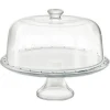 Taartschotel 31 cm op voet met deksel glas