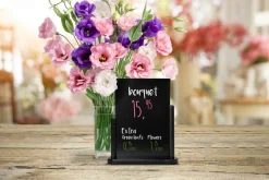 Tafel krijtbord in houder zwart 23,3 cm x 20 cm Elegant