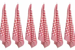 Theedoek Rood Set van 6