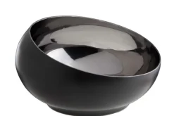 Theelichthouder Rond & Schuin Zwart 20 cm