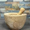 Vijzel en stamper 14 cm olijfhout