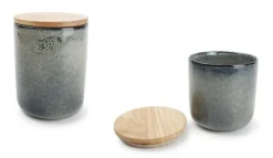 Voorraadpot set 2-delig Meridian groen/blauw